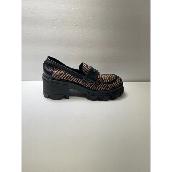 Steve Madden Women's Beth Heel Brown Plaid Loafer Sz 10 - Picture 3 of 6